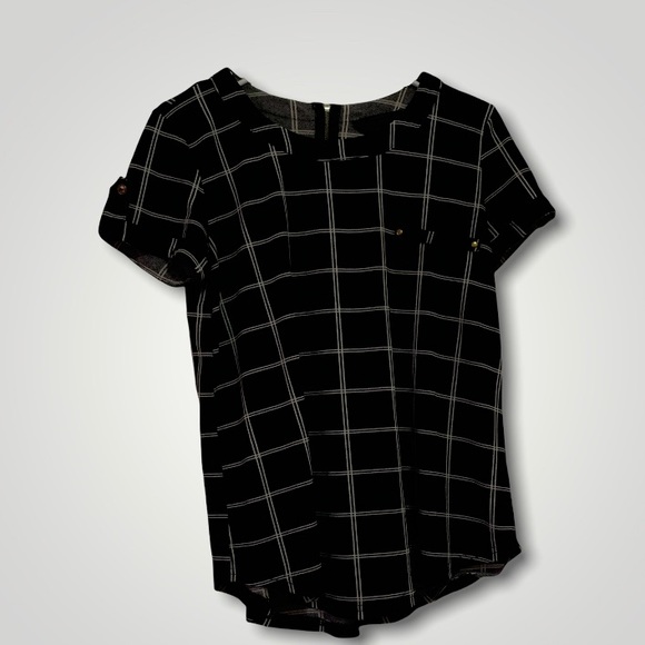 Sweet Wanderer Tops - Sweet Wanderer Black And White Patterned Blouse